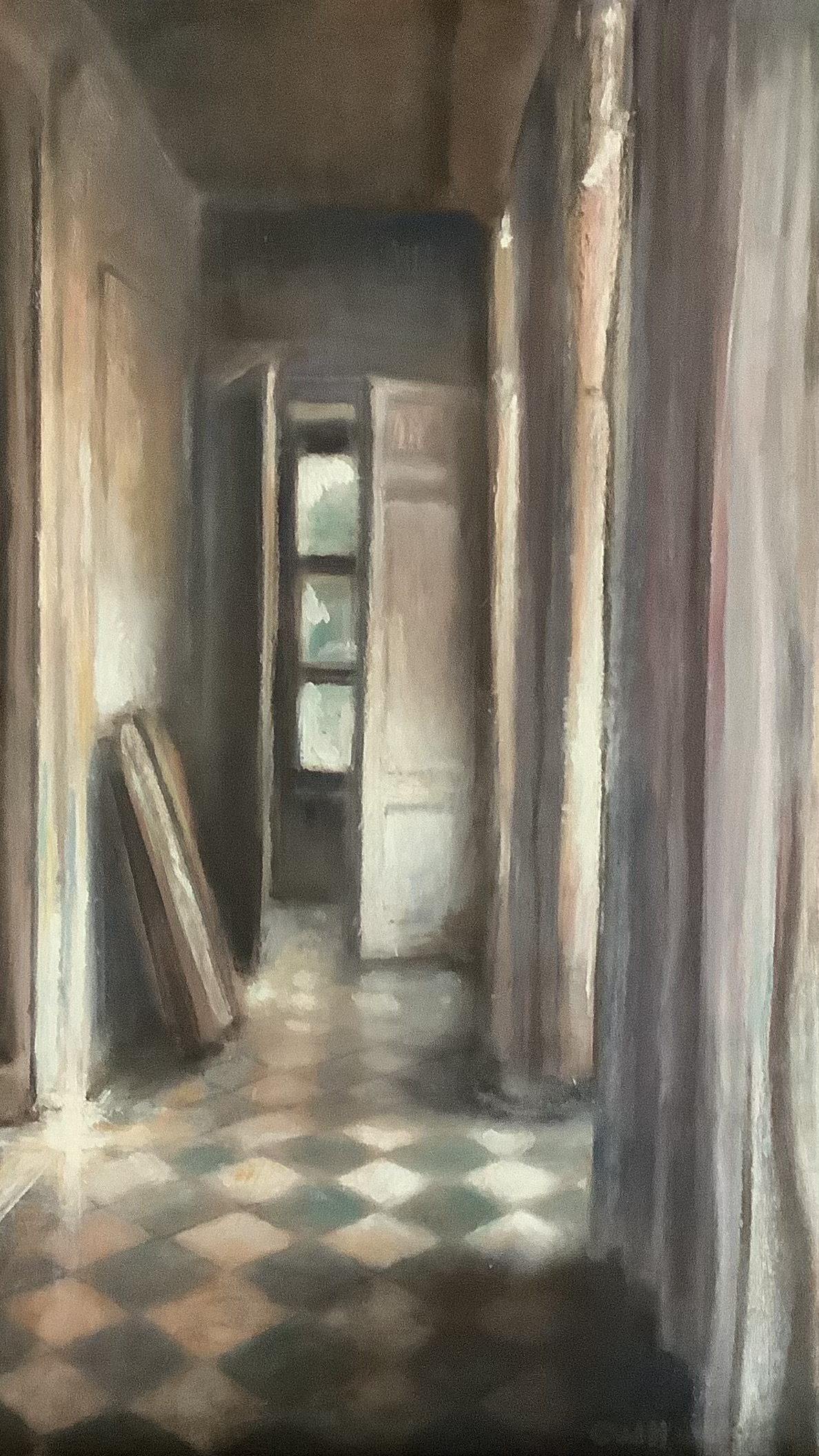 La maison perdue (2), olieverf op paneel, 50x30 cm