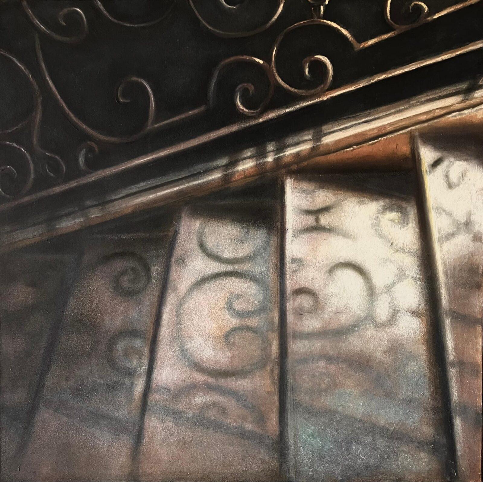 Stairs, oil on panel, 50x50cm